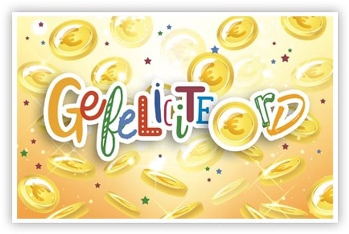 Cadeau Enveloppe "Munten en gefeliciteerd"