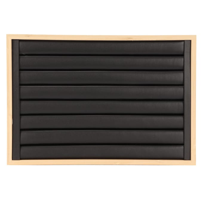 Organisateur de Plateau à Bijoux Empilable Rangement Présentoir Vitrine Support Boîte 7 Lignes Noir black
