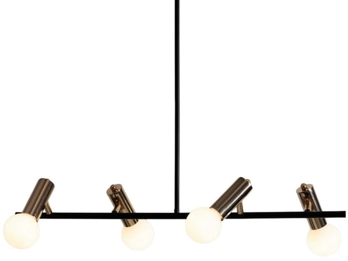Kosilum - Mady - Hanglamp - Zwart - Metaal en glas