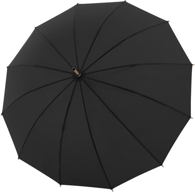 doppler Paraplu Nature Long Bamboo Uni Black Zwart