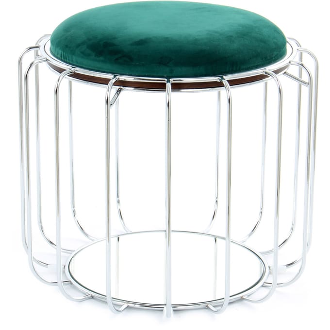 Bijzettafel / Pouf Comfortable 100 Donkergroen / Zilver