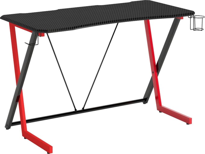 Piranha THRESHER Gamebureau & Computerbureau – Zwart/Rood – Compact Koolstofvezel