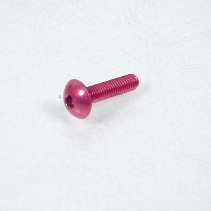 Vis Dôme large BTR M6 pas 100 25mm anodisé Rouge 3AS Racing pour moto Neuf