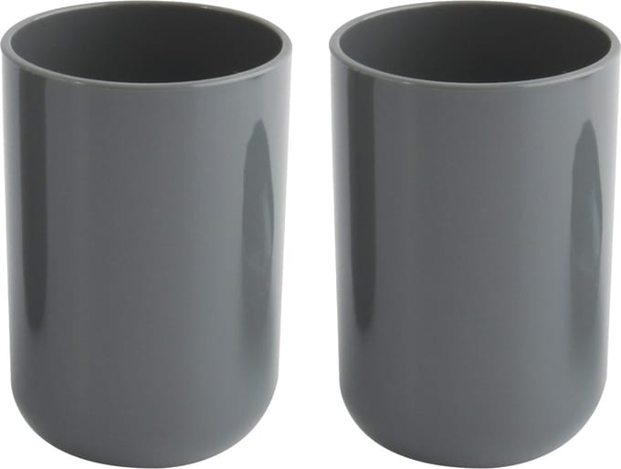 MSV Drinkbeker/limonadebeker - 4x - PS kunststof - grijs - 490 ml - camping bekers