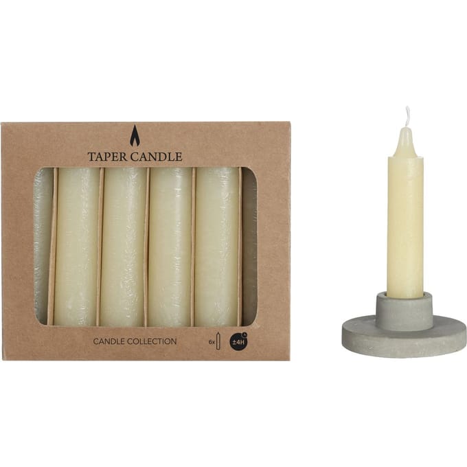 Puntkaarsen, set van 6 - Crème