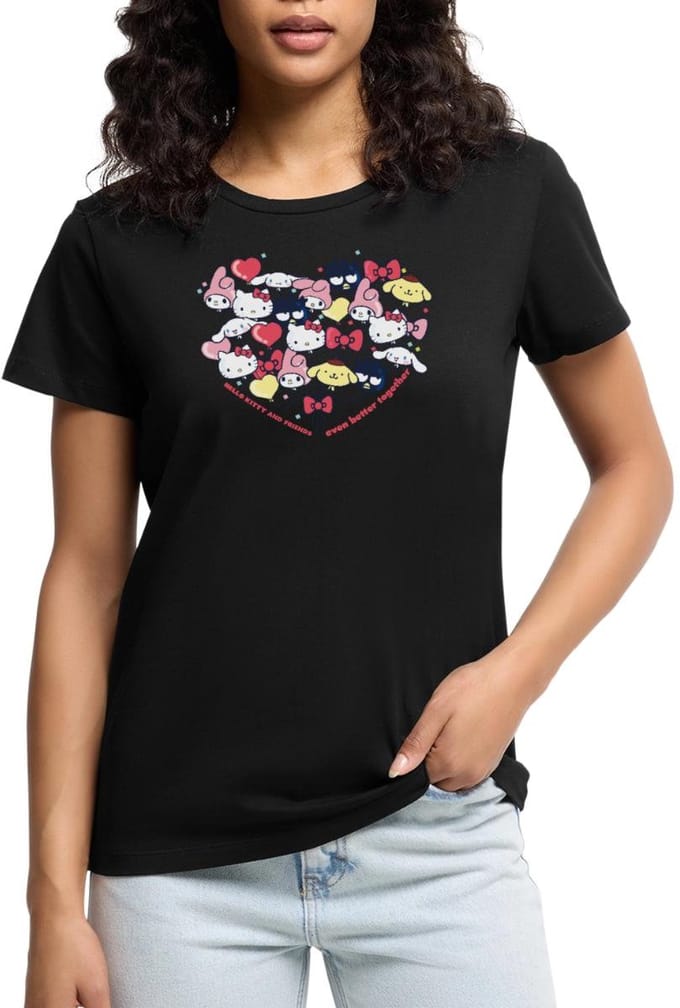 Hello Kitty En Vrienden Ballonnen In Hartvorm Premium T Shirt Dames