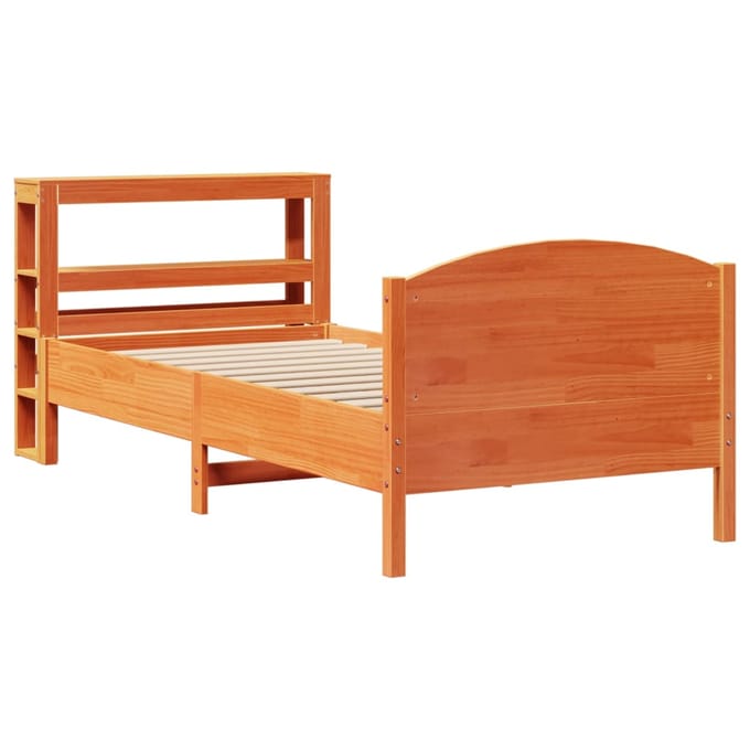 vidaXL - Bedframe - zonder - matras - massief - grenenhout - wasbruin - 100x200 - cm