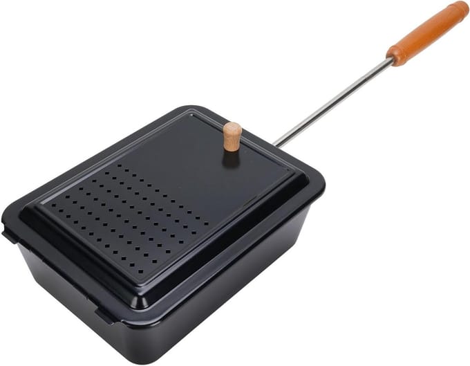 Popcorn Grilllade - Snack Maker - Handmatig Snacks Maken - Houten Handgreep - Niet Gespecificeerd - Zwart