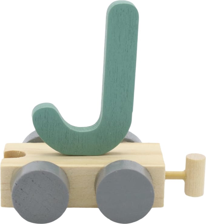 Lettertrein J groen | * totale trein pas vanaf 3, diverse, wagonnetjes bestellen aub