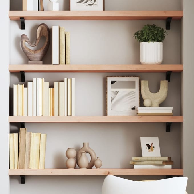 vidaXL - Wandschap - 80x20x4 - cm - onbehandeld - massief - eikenhout