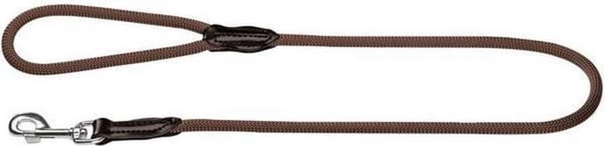 Hunter Looplijn Freestyle Nylon Rond Bruin - Hondenriem - 110x0.8 cm