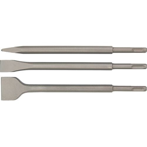 Labor beitelset punt, vlak en spade gehard staal SDS-plus - set 3 delig (GL910003)