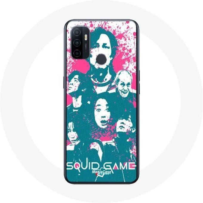 Oppo A53 hoesje Squid Game Poster karakterslogo
