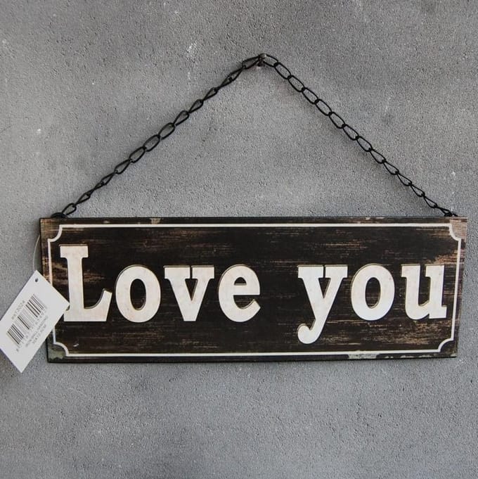Clayre & Eef Tekstbord: love you