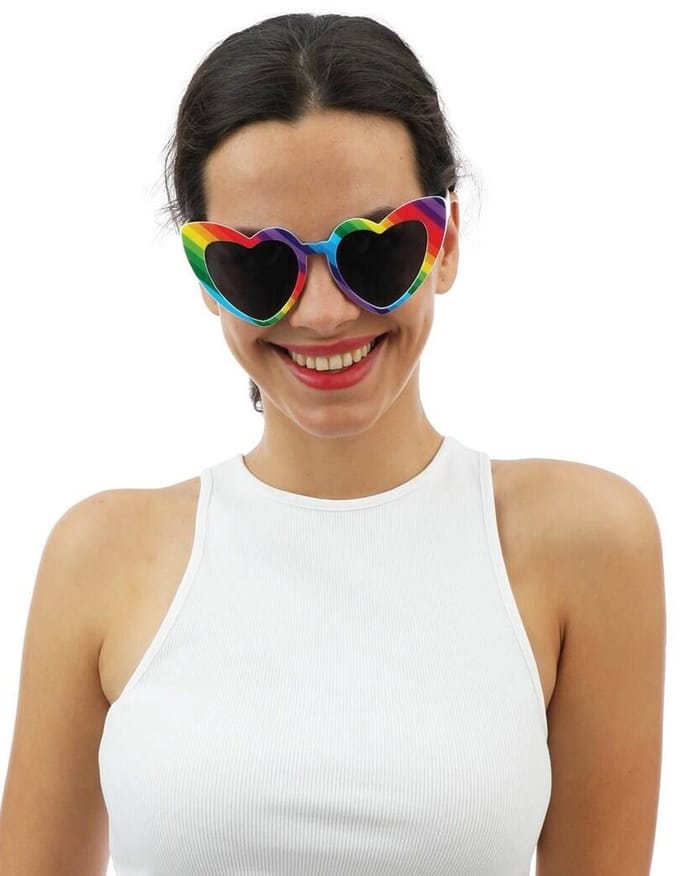 PTIT CLOWN - Regenboog hart glazen voor volwassenen