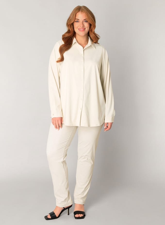 BASE LEVEL CURVY Lara Tops - Sand - maat 5(58/60)