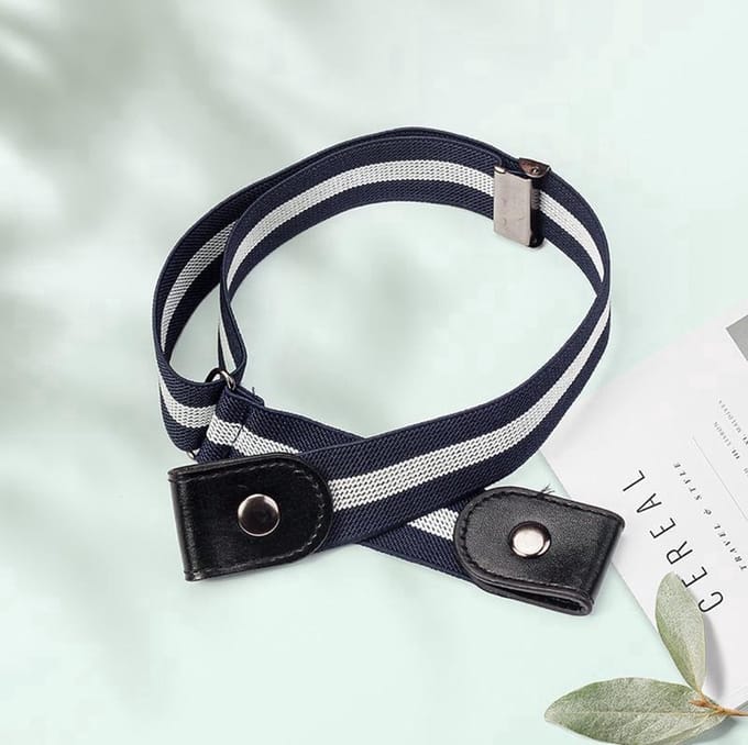 *** Elastische Geweven Riem Gevlochten Riem Rekbaar Blauw Wit - van Heble® ***