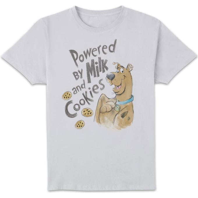 Scooby Doo Powered By Milk And Cookies Men's T-Shirt - White - M