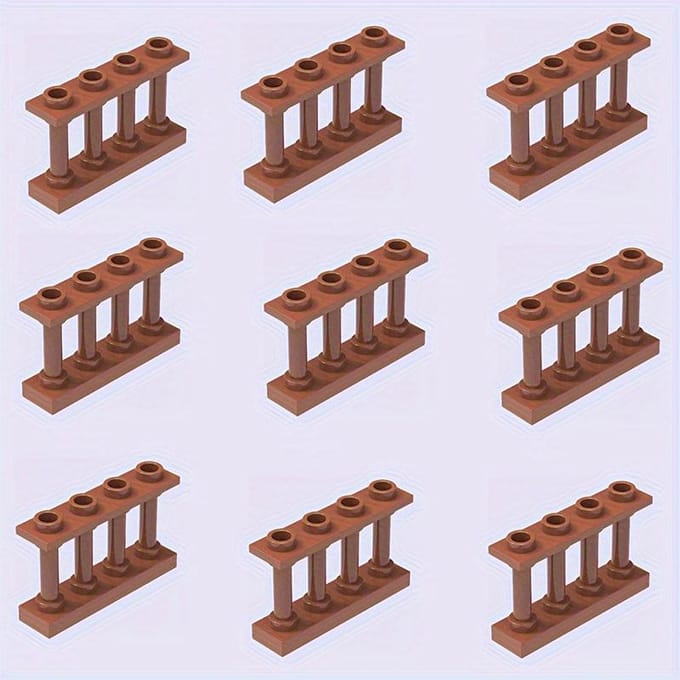 Kit de construction 20 pièces 1x4 Points Ferme & Jardin avec Clôture de Ranch - Playset Scène Animale MOC DO-IT-YOURSELF compatible featuring 15332 marron