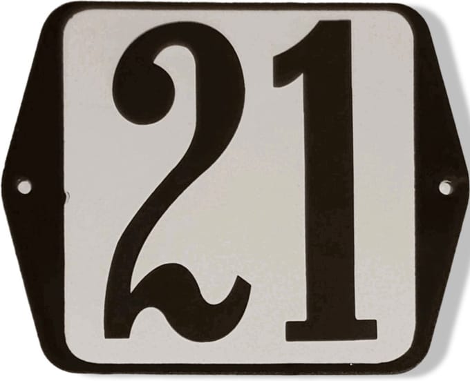 Huisnummer standaard nummer 21