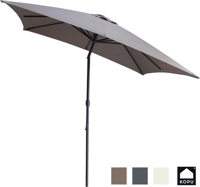 Kopu® Alicante - Parasol Vierkant 230x230 cm met Windvanger - Taupe