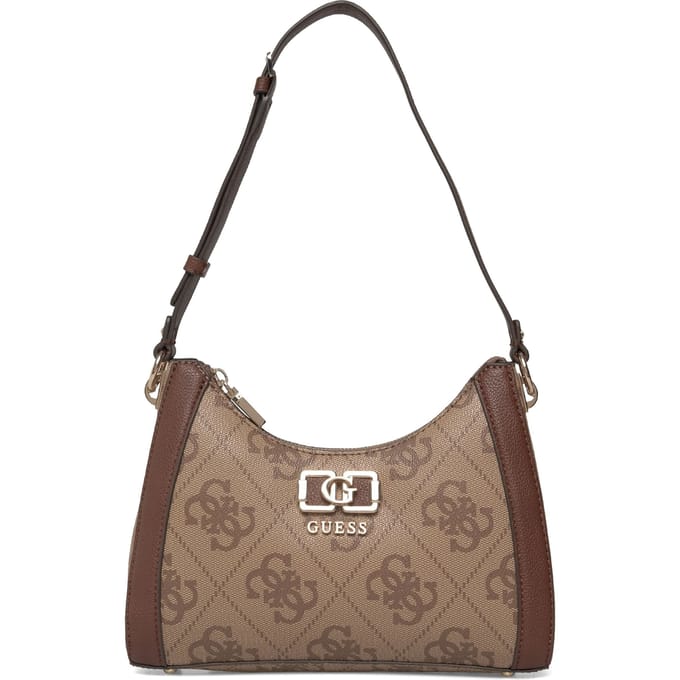 GUESS schoudertas Karnilla Logo Shoulder Bag Latte Logo / Brown bruine