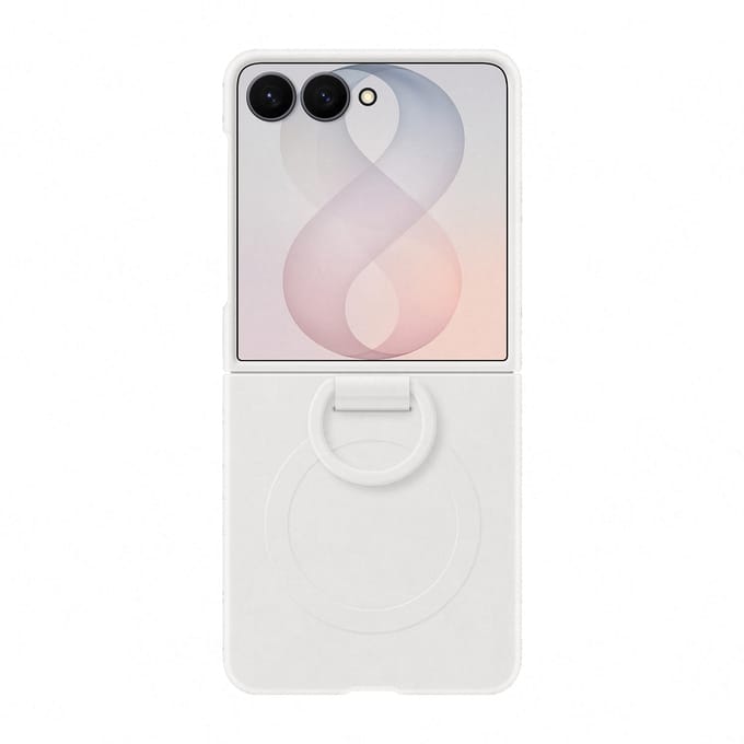Silicone Magnet Cover Ring voor de Samsung Galaxy Z Flip 8 - White