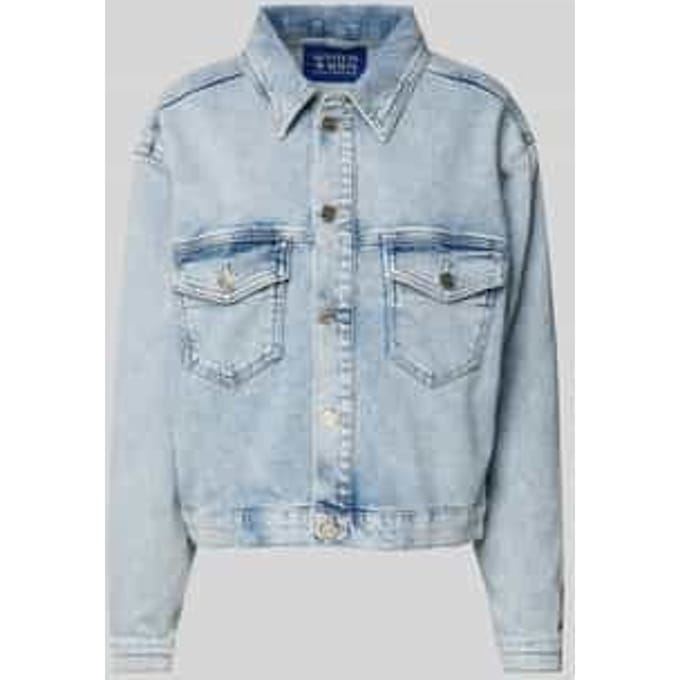Jeansjack met paspelzakken op de borst