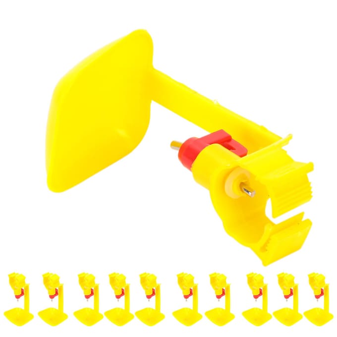 10 Stuks Pluimvee Drinkbekers Machine Automatisch Eendelig Hangende Tepelbeker voor Kip Eend Drinken yellow