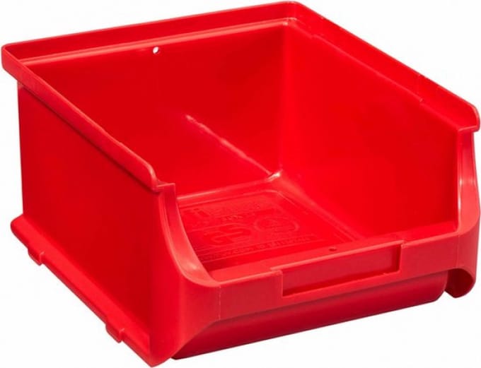 allit open fronted storage bin ProfiPlus Box 2B, gemaakt van PP, rood