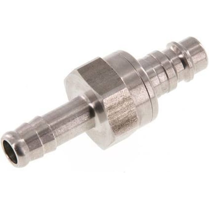 RVS DN 7.2 (Euro) Luchtkoppeling Insteeknippel 10 mm Slangpilaar Double Shut-Off