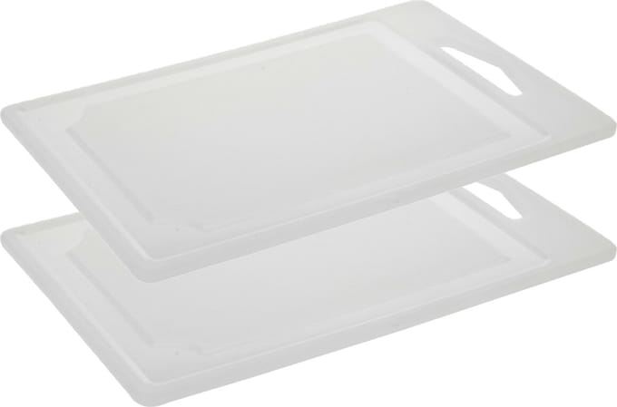 Excellent Houseware snijplank - 2x - wit - kunststof - 30 x 22 cm