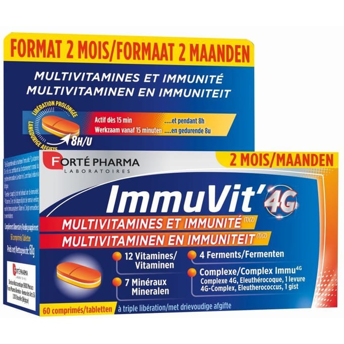 Forté Pharma Immuvit 4G +25% GRATIS 60 Gecomprimeerde tabletten