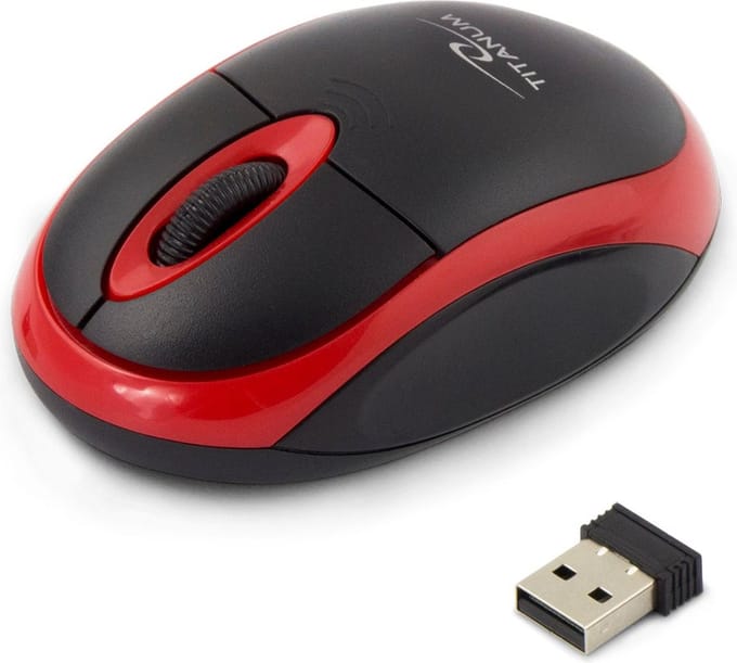 Esperanza Titanum Wireless Optical Mouse 2.4GHz 3D USb Vulture Red - Muis - Optisch - 3 knoppen - Rood