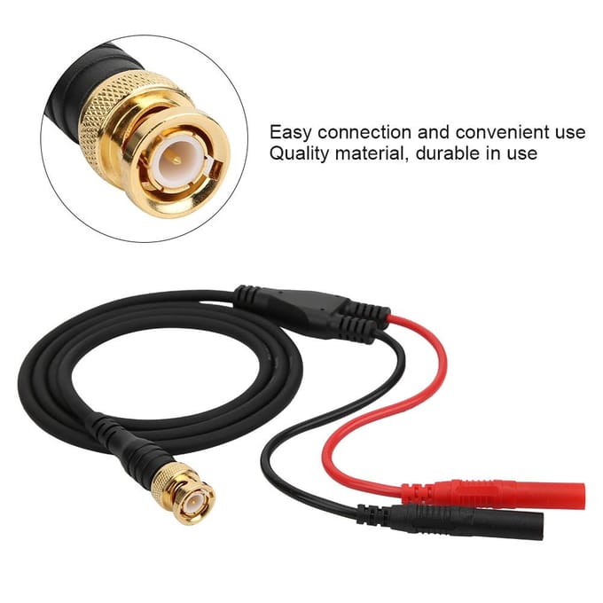 P1065 Vergulde Zuiver Koper BNC Plug naar 4mm Veilige Rechte Banaanplug Testkabel black