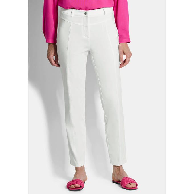 Broek LOUISA van superstretch-bengaline - wit - Gr. 46 van Goldner Fashion