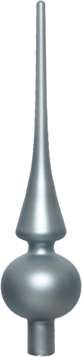 Decoris Kerst piek - lichtblauw - 26 cm - glas - mat - kerstboompiek