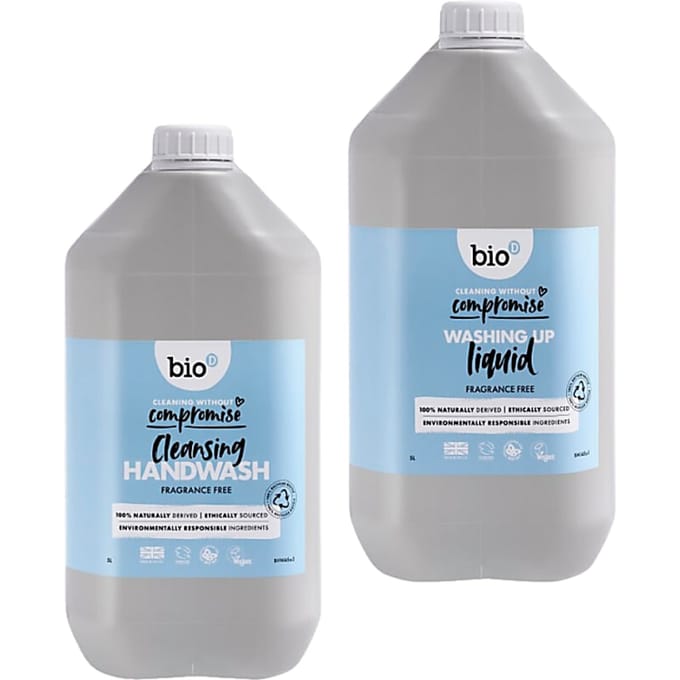 Bio-D Handzeep & Afwasmiddel Geurvrij 5L Refill Bundel