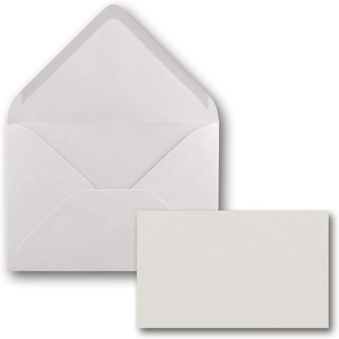 Set van 25 Blanco Kaarten met Envelop C8 Natuurwit 240 g/m²