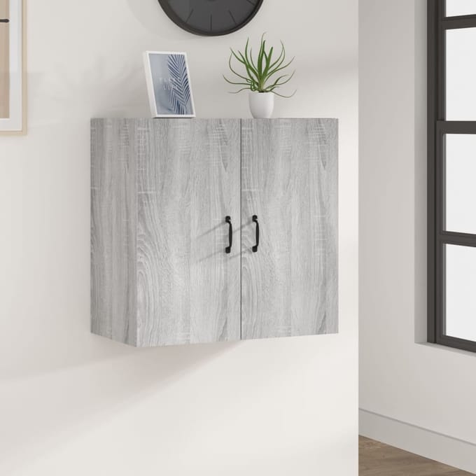 vidaXL - Wandkast - 60x31x60 - cm - bewerkt - hout - grijs - sonoma - eikenkleurig