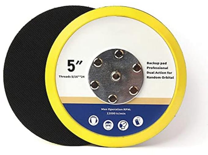 5" Backer Pads voor Auto Polijstmachines - Dual Action Polijsten Tool Hook & Loop 5/16 "24t