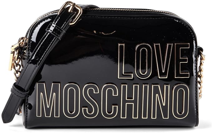 Love Moschino Enameled Logo Crossbody tas 20 cm - Dames - black