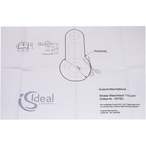 Ideal Standard template for Strada washbasin 71 cm