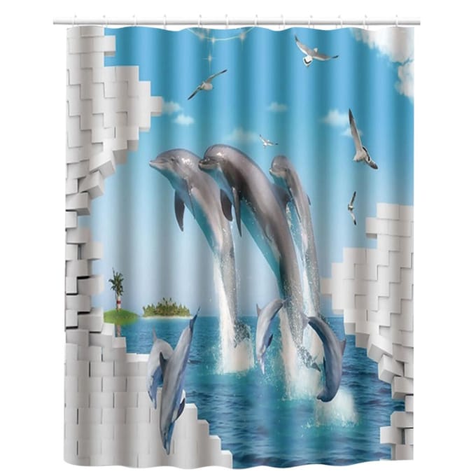 180x180cm Mooie Print Douchegordijn Polyester Waterdicht Badkamer Badgordijn gray