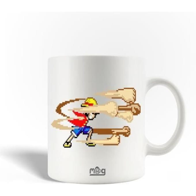 Mug en Céramique - One Piece - Luffy Punch Kaido - 30cl - Compatible Lave-Vaisselle - Blanc