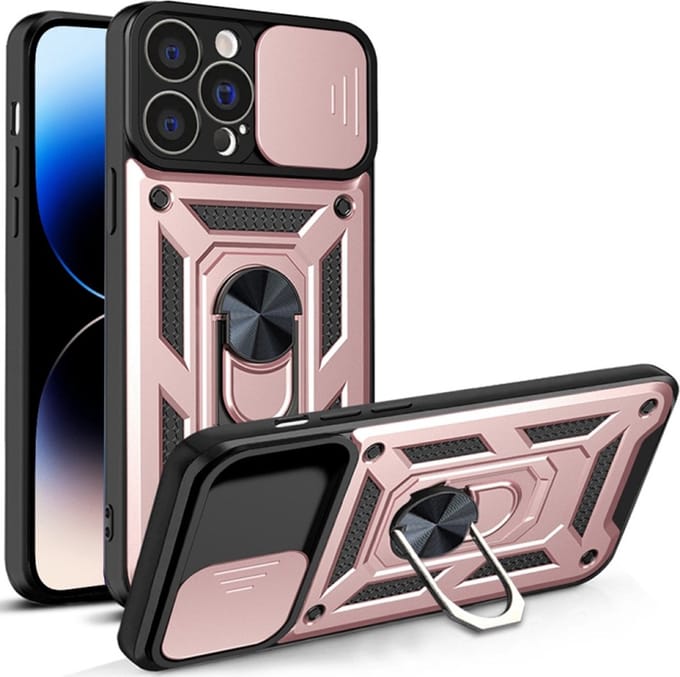 Hoesje geschikt voor Apple iPhone 14 Pro - Techsuit Camshield Back Cover - Roségoud