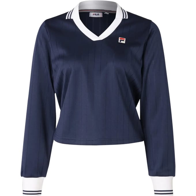 FILA Lawe Longsleeve Polo Black Iris Größe: L | Longsleeves Outlet | Damen | Schwarz