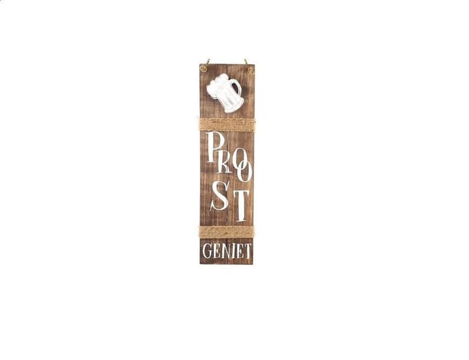 Houten tekstbord - Ophangbaar - Proost - Geniet