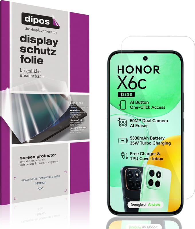 dipos – 4x Beschermfolie geschikt voor Honor X6c | Krasbestendige & heldere Screenprotector Ultra-Thin