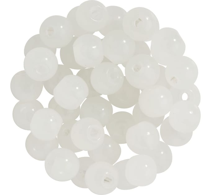 Glaskralen "Pastel", 6 mm - Wit